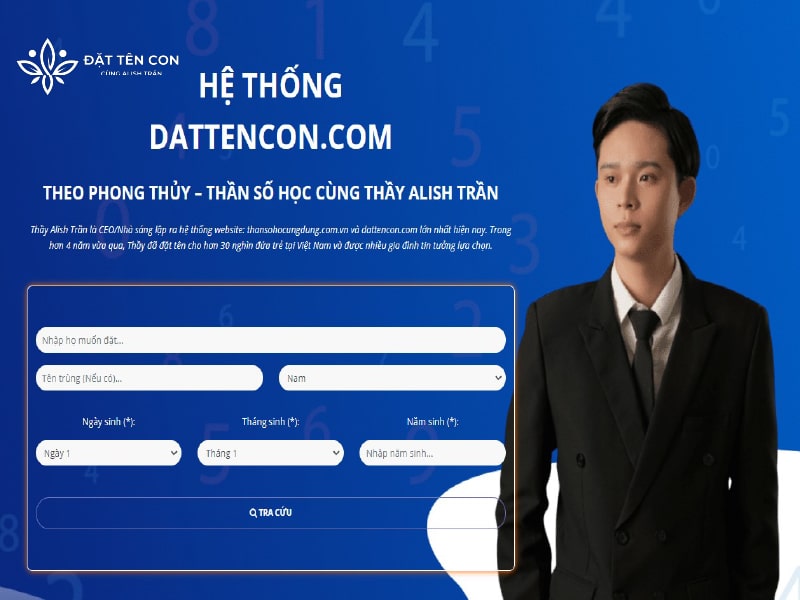 Giao diện đặt tên con