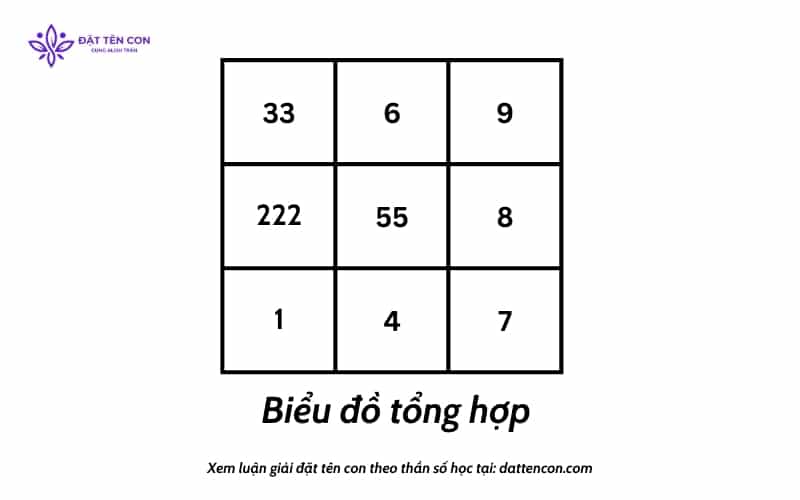 Biểu đồ tổng hợp của bé Hải Đường
