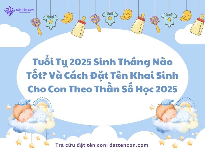 Tuổi Tỵ 2025 Sinh Tháng Nào Tốt Và Cách Đặt Tên Khai Sinh Cho Con Theo Thần Số Học 2025