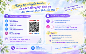 Thông tin chuyển khoản và cách đăng ký dịch vụ đặt tên con